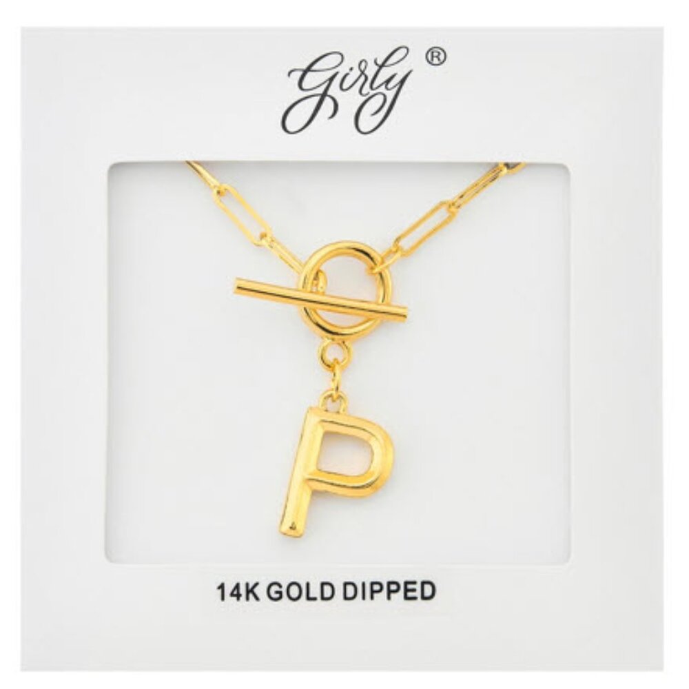 14K GOLD DIPPED - INITIAL P NECKLACE !!